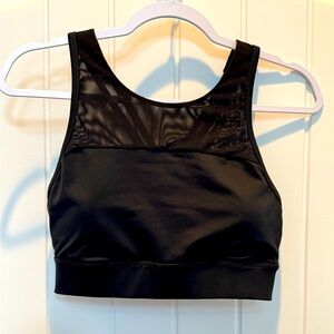 Asics black performance sports bra high neck cross back